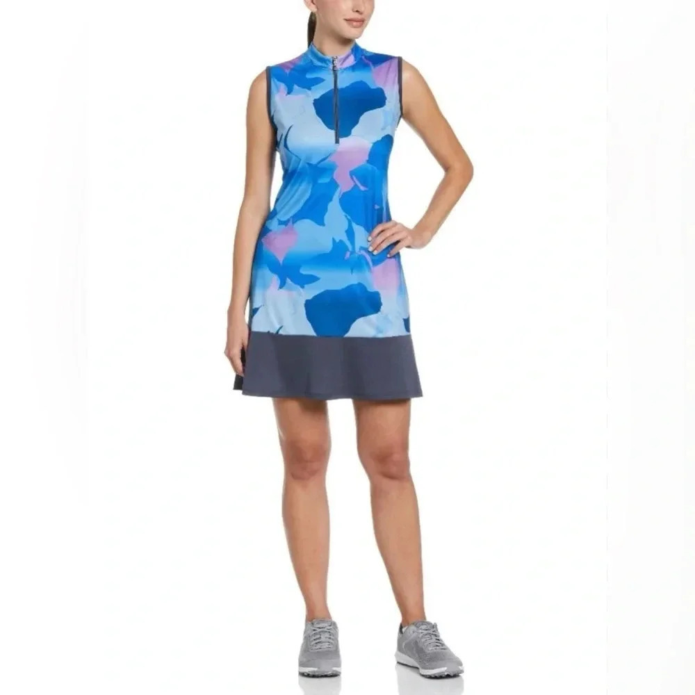 Callaway Women’s Abstract Gradient Print Golf Dress Blue Sea Star NWT Size Med